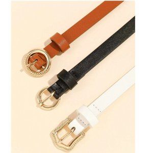 3pcs Metal Buckle Belt